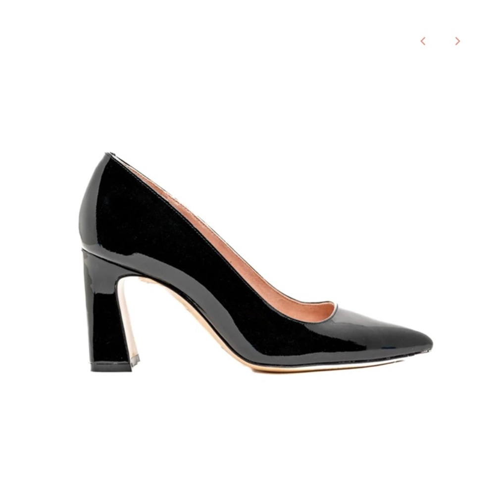 Ally Black Patent Block Heel Pumps **FREE SHIPPING**
